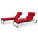 Sameko 80'' Long Reclining Chaise Lounge Set Sunbrella with Cushions