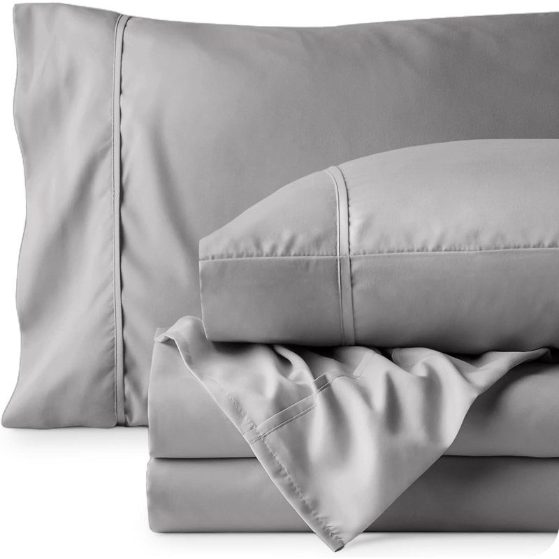 Queen Sheet Set - Luxury 1800 Ultra-Soft Microfiber - Double Brushed - Deep Pockets - Easy Fit - 4 Piece Set - Bedding Sheets & Pillowcases