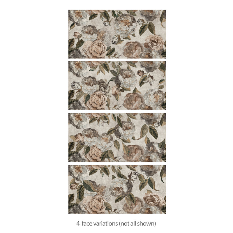 Parete Fiori 24" x 47" Porcelain Natural / Floral Wall & Floor Tile, Beige