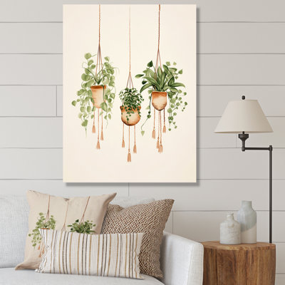 «Hanging Decorative Botanical Boho Plants I», reproduction sur toile