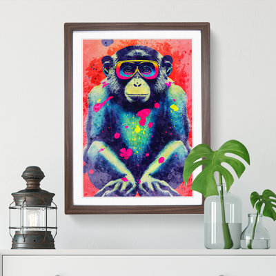 XV1022-4098X Splashed Monkey No.1 Abstract - Single Picture Frame Painting