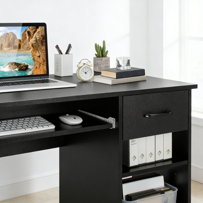 Computer Desk, 90cm. H x 105cm. W x 51cm. D, Grey