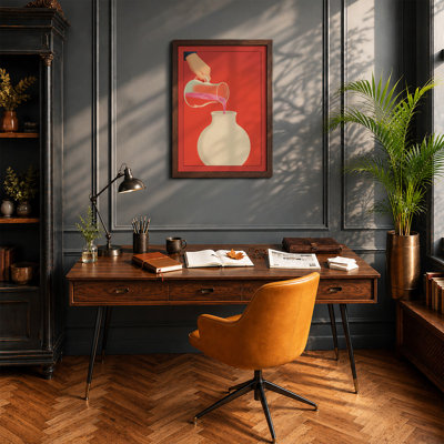 Pouring Into Cream Modern - Framed Print