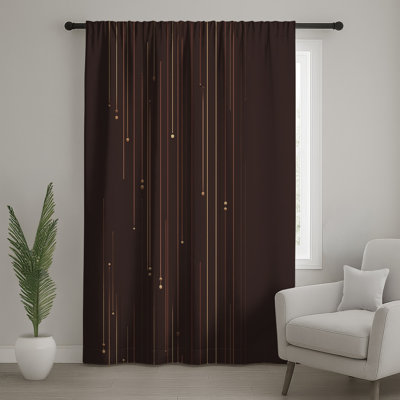 Lines Window Curtains, Abstract Sheer & Blockout Curtains - 1 Panel