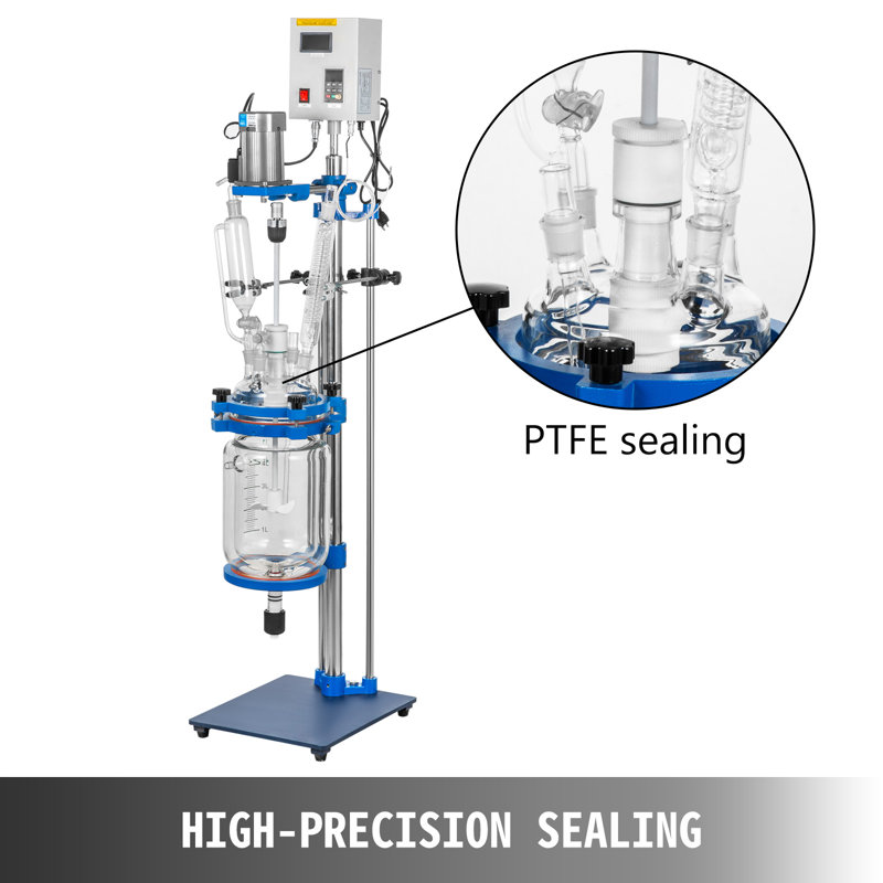 Réacteur de laboratoire en verre 5L Jack Jacked Reactor