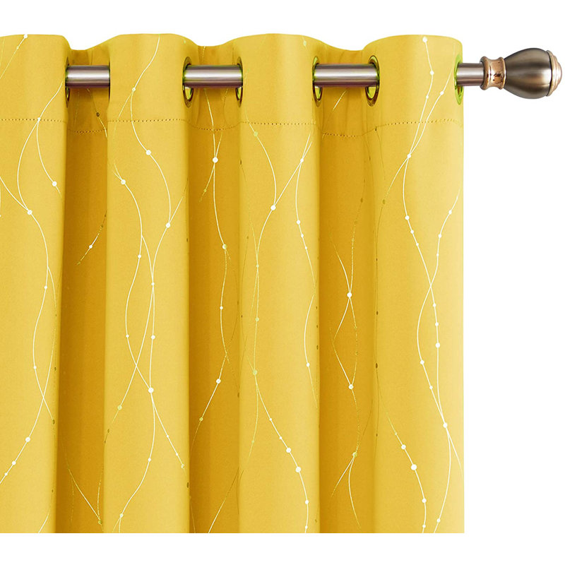 Cohmer Room Darkening Curtain Pair, 42" W x 45" L, Mellow Yellow