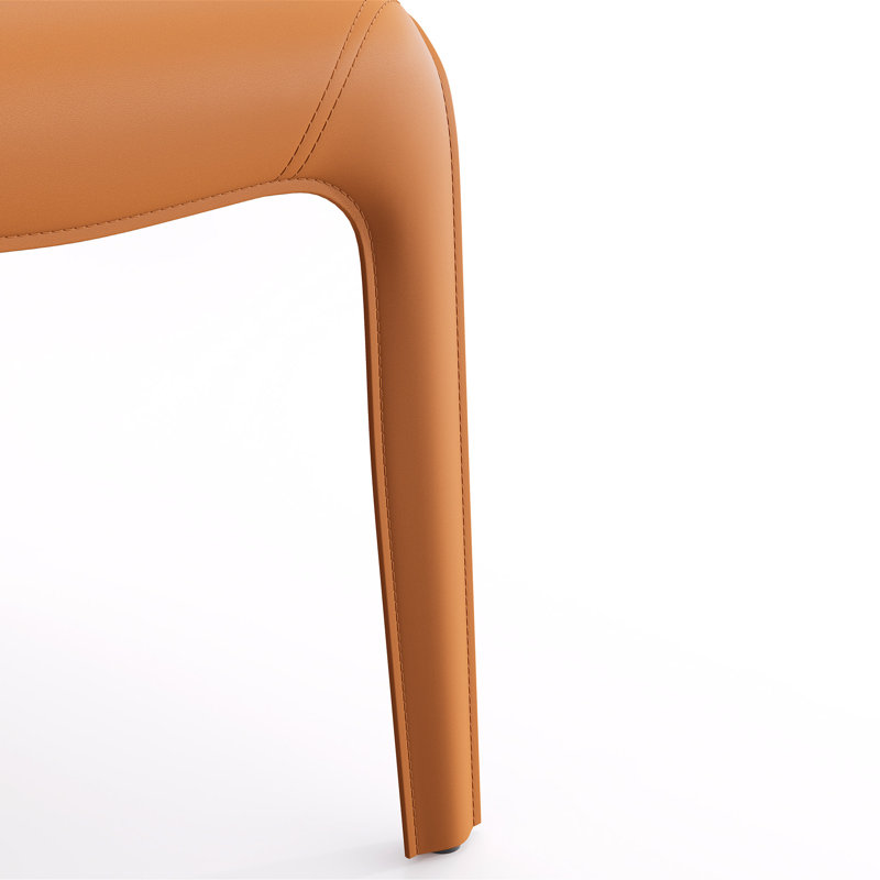 Saddle Leather Dining Chair, Orange