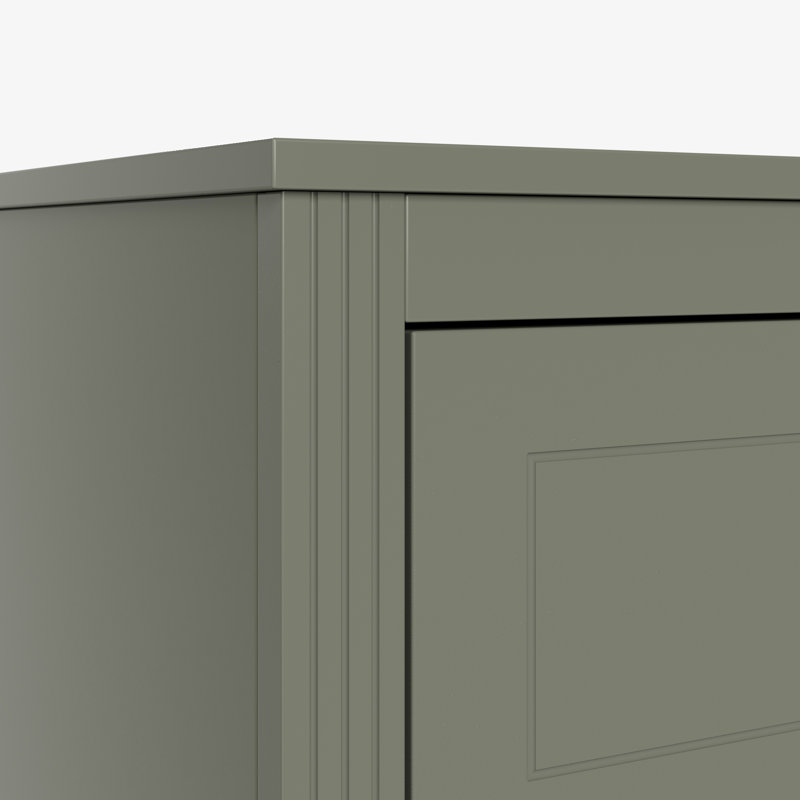Commode double 6 tiroirs pour chambre à coucher, Vert olive