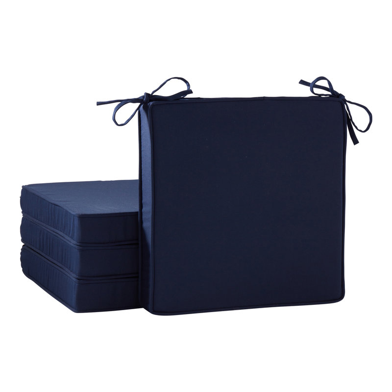 Sunbrella Outdoor Dining Chair Seat Pad, Canvas Navy