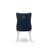 Dallas Parson Dining Room Chairs - Button Tufted Nailhead Trim Navy Blue Polyester Fabric Padded Chairs, Set of 2, Wirebrushed Bright Linen white-888517065