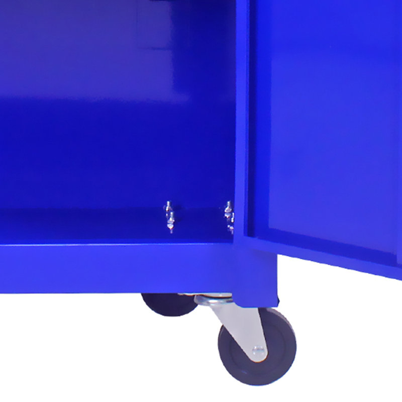 Ensemble de combinaison de fer à 5 tiroirs avec roues Willenborg, Bleu