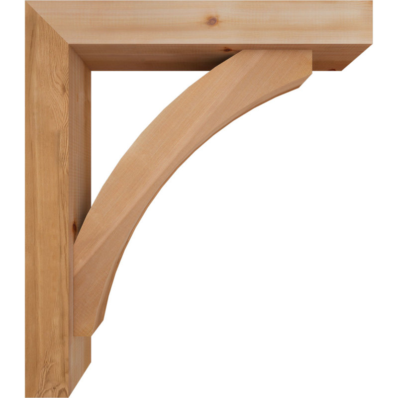 Thorton Block Bracket with Offset Brace, 32 x 28, 5 1/2"W Western Red Cedar (Smooth)
