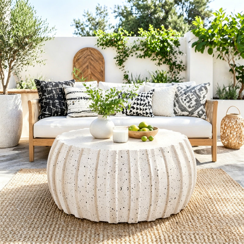 Table basse moderne et imperméable, Blanc