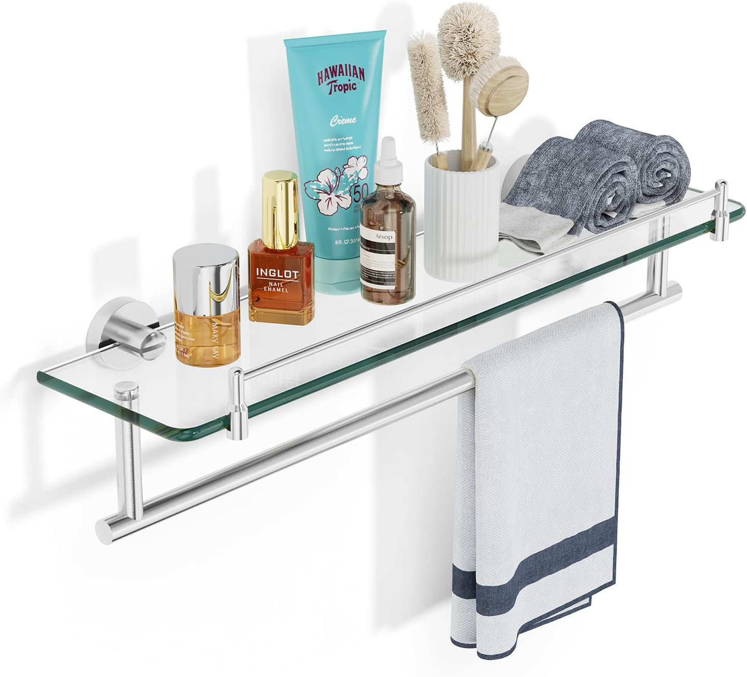 Ivy Bronx Charboneau Glass Wall Bathroom Shelves Wayfair