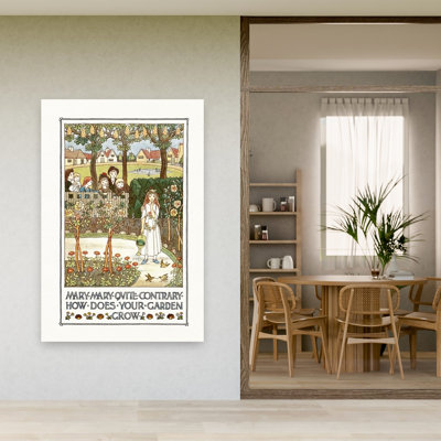 Mary Mary Quite Contrary Classic Colorful Traditional Rose Bush Flower Nature Wall Art Print