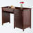 Lyric Walnut Finished 3 Soft Close Drawers & 1-Cabinet Writing Desk, 30.64" H X 47.21" W X 19.85" D-422084286-422080835