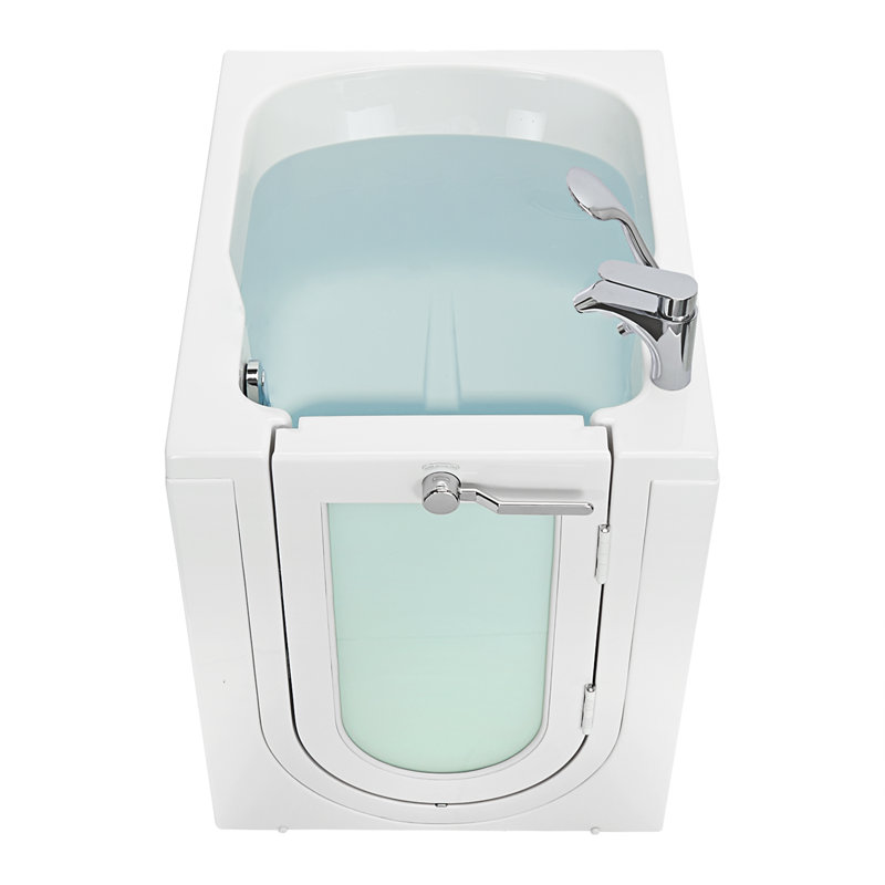 Ella Front Entry 32"x40" Acrylic Soaking Walk-In-Bathtub, Right Outward Swing Door, 2 Piece Fast Fill Faucet, 2" Drain