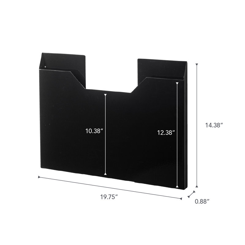 Slim Black Steel Magnetic Placemat Organizer
