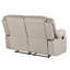 Tissu beige en microfibre avec rembourrage doux revêtu d'un support lombaire de conception transitionnelle, tissu, coins renforcés avec cadre en bois dur séché au four, fabrication à 8 ressorts à arc, acier inoxydable