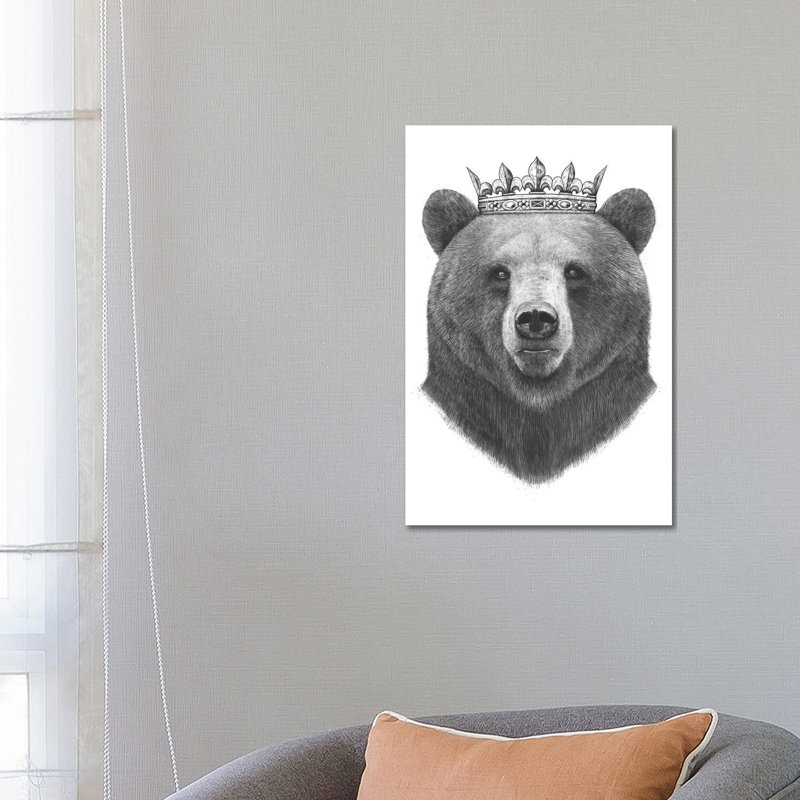 King Bear by Valeriya Korenkova - Wrapped Canvas Gallery-Wrapped Canvas Giclée, 66.04 cm H x 45.72 cm W