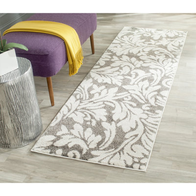 Ammundsen Floral Dark Gray/Beige Area Rug