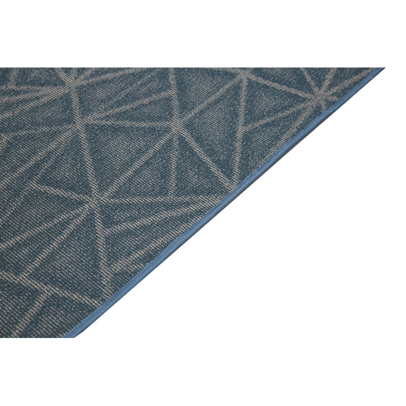 Tapis raffiné à imprimé raffiné bleu, Rond 5 pi