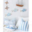 Ensemble de 3 pièces de décoration murale poisson en bois, thème nautique côtier, style rétro