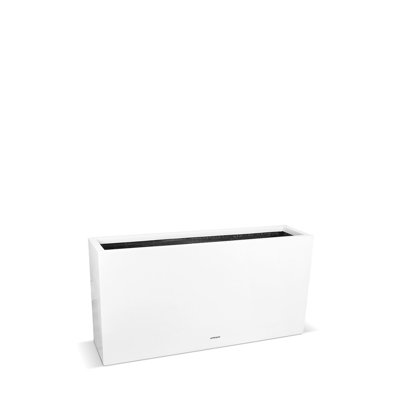 Lux Box Fiberglass Flower Box in White Gloss Finish