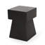 Table d'appoint en béton léger, moderne, noir, sans assemblage, forme piédestal - profondeur 13,84 po x hauteur 19,13 po, table en oxyde de magnésium noir avec béton, forme exceptionnelle, hauteur d'assemblage
