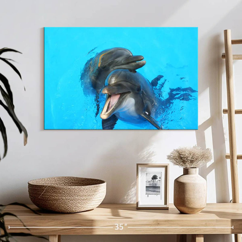 Happy Dolphins, 16" H x 24" W