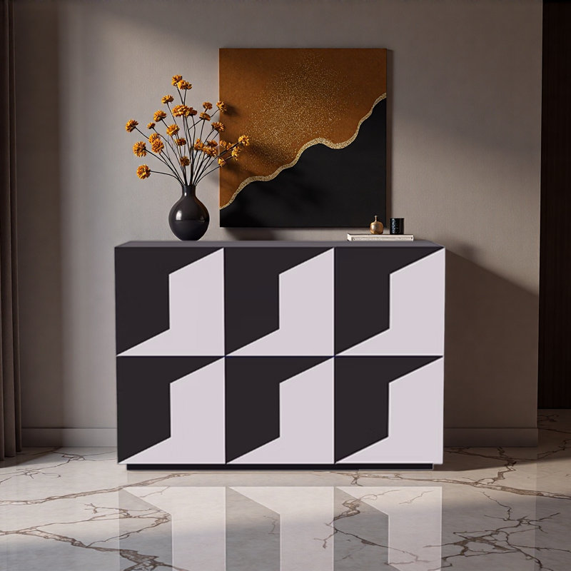 Buffet noir et blanc Creative Design, 32.68" H x 47.24" W x 15.75" D