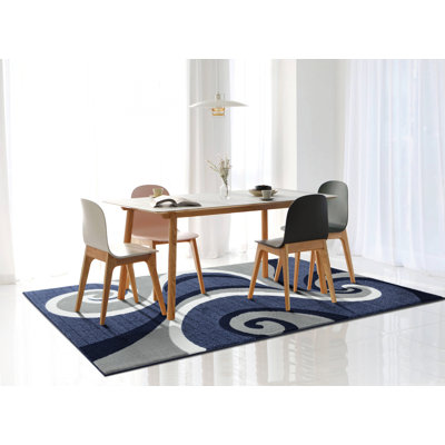Tapis abstrait bleu Arlane