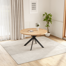 Kadison 46.4 in. Oak MDF Round Dining Table with Carbon Steel Legs (4-6 Seats)
