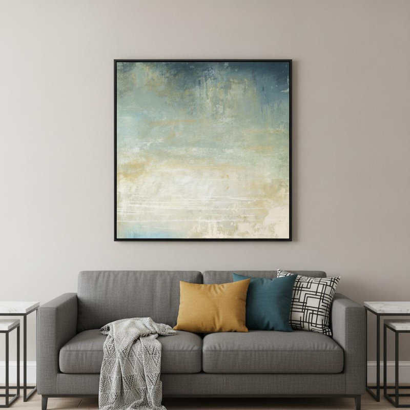 «Water Music», impression sur toile avec cadre flottant noir