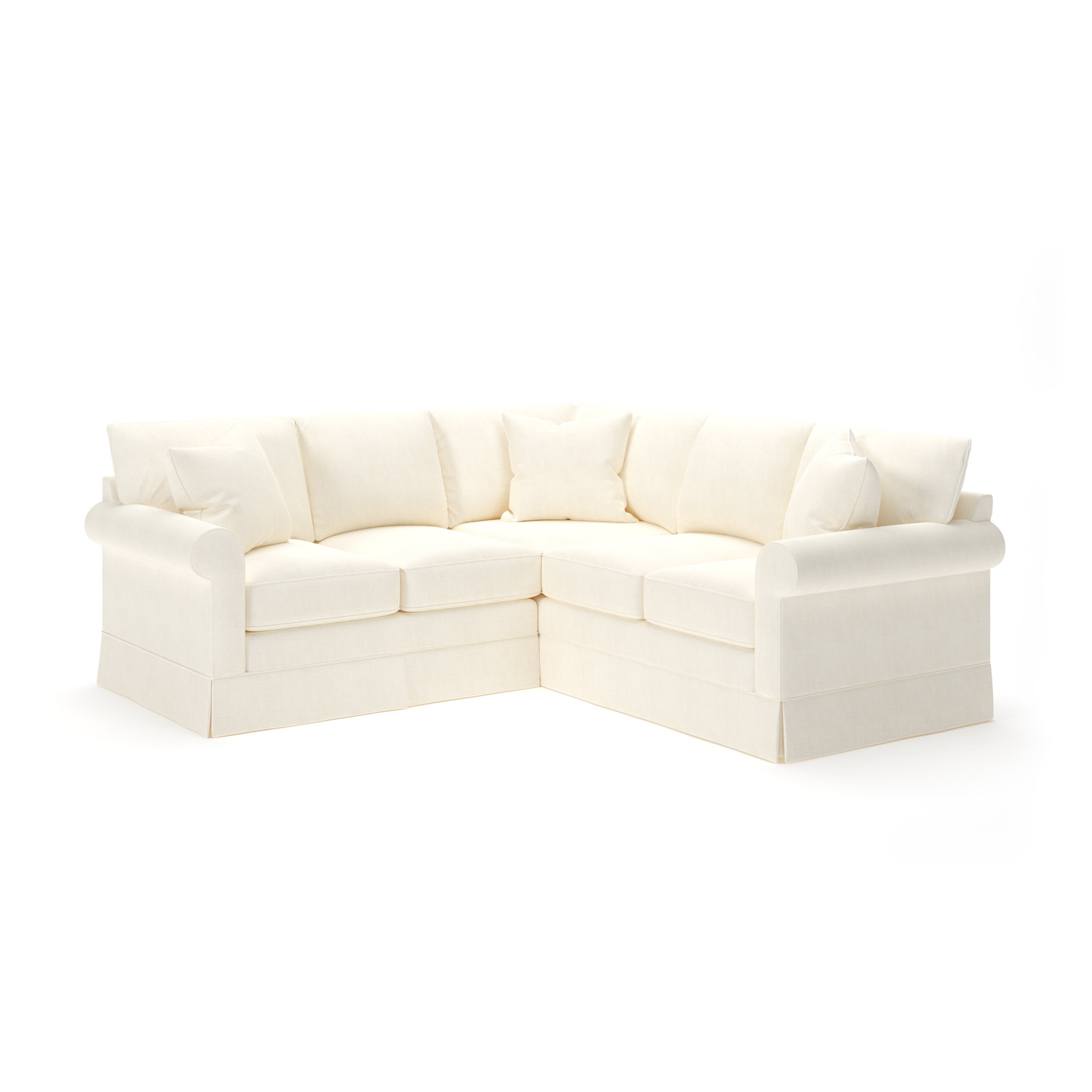 Friedman Upholstered L-Sectional, Conversation Pearl Basketweave