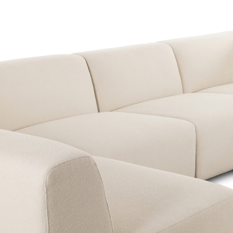 Lawndale 5PC Sectional W/ RAFC-Napa Sandstone, Right Hand Facing, Saxon Charcoal Polyester Blend