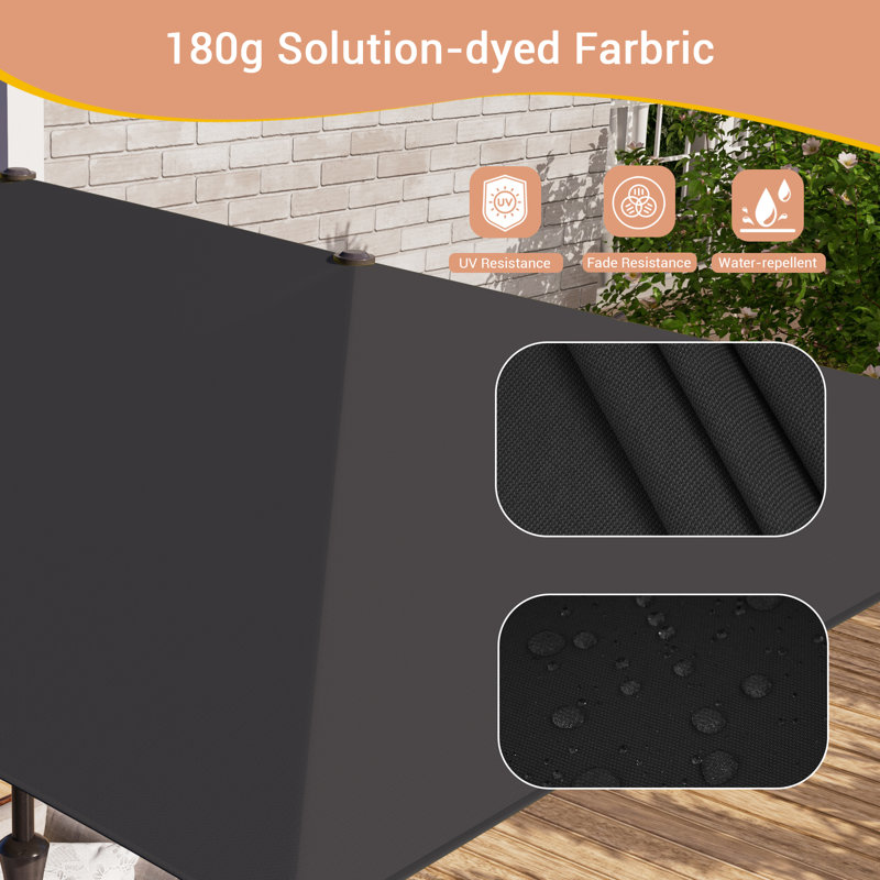 11x7Ft Double-Sided Patio Umbrella with Large Canopy, Black