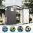 6x 3.5ft Metal Storage Shed With Peaked Roof And Skylight Window, Wind - Structure, Rust For Durability, Easy To Install By Outdoor In Gray, Ventilation Holes Lockable Door, Ideal Sundries Bike