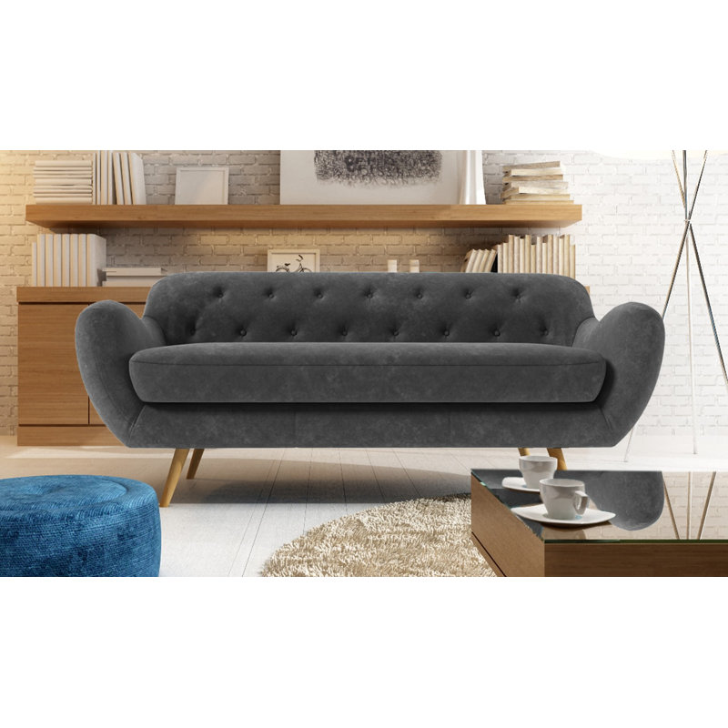 Jefferson 3 Seater Sofa, Dark Grey