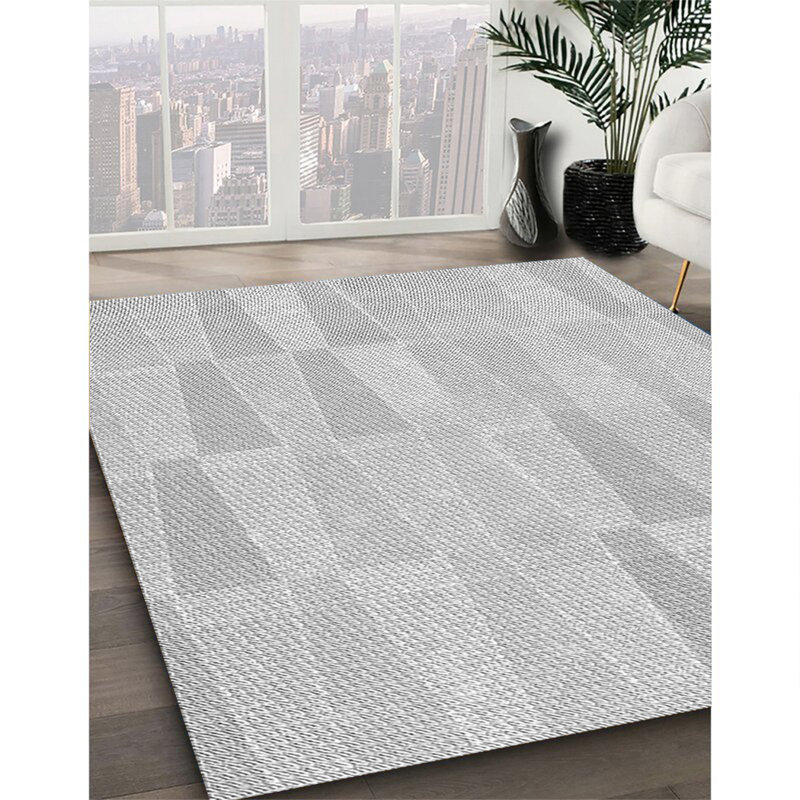 Tapis 100% à motifs lavables à la machine 2989 WSH-PAT1489-GRY, Rectangle 2 pi x 4 pi