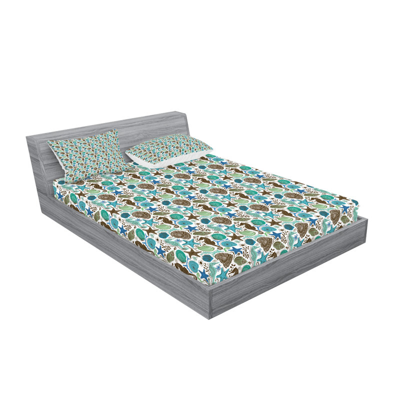 Drap-housse et coussin décoratif Ambesonne Cars, bleu marine, rouge, noir, Queen Fitted Sheet Set + 4 Pillow Cases