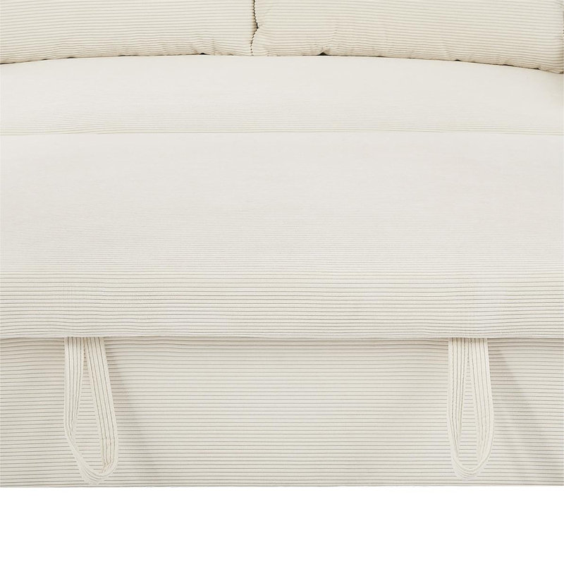 Causeuse à accoudoirs carrés 56,23 po Velko, Beige