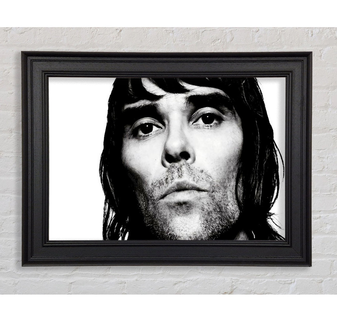 Ian Brown B N W Gerahmter Druck