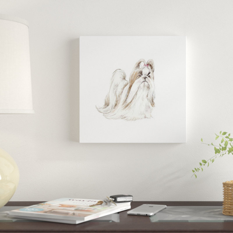 « original shih tzu », reproduction sur toile, H 26 po x l 26 po x P 1,5 po, Papier d'art encadré noir, Pas de tapis