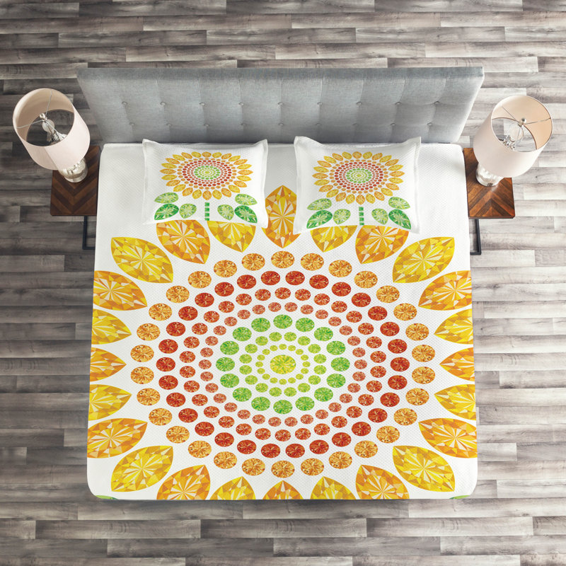 Flower Eclectic Geometric Shapes Coverlet