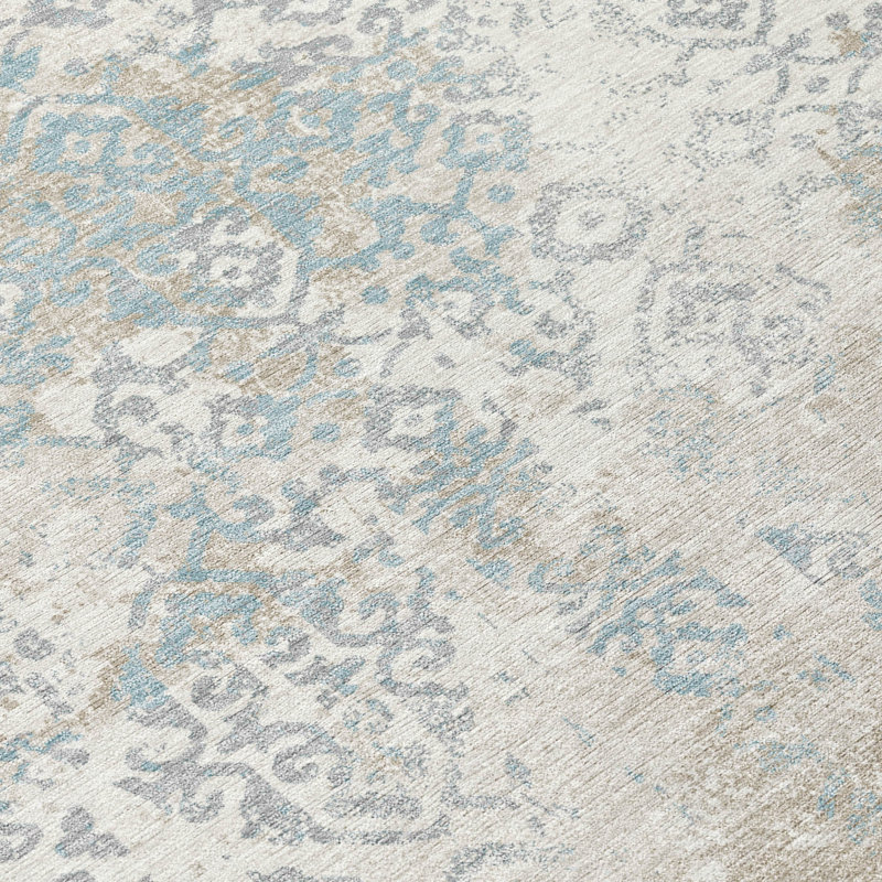 Machine Washable Indoor/Outdoor Chantille ACN2713 Casual Rug, Ivory, 5' x 7'6"