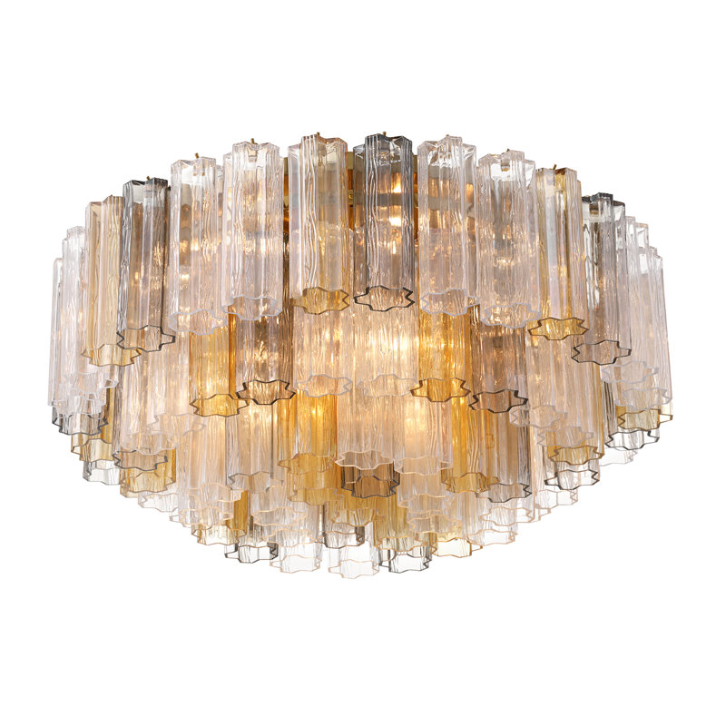 Shaurya 16 Light Aged Brass Flush Mount, Laiton vieilli / automne