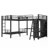 Twin XL Over Twin XL L-Shaped Metal Bunk Bed with Full Loft Bed, Desk and Wardrobe