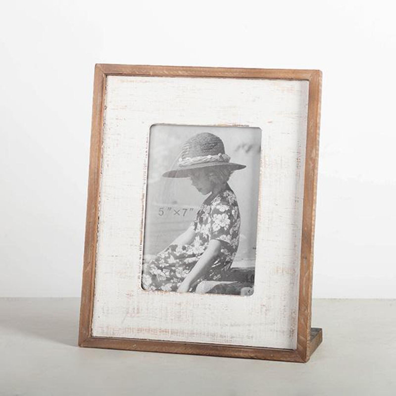Cadre photo, Blanc / Brun