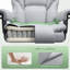 Chaise de bureau de 28,7 po de profondeur avec dossier haut, repose-pieds et accoudoirs, chaise de jeu large avec support lombaire pour le bureau personnel-379896404